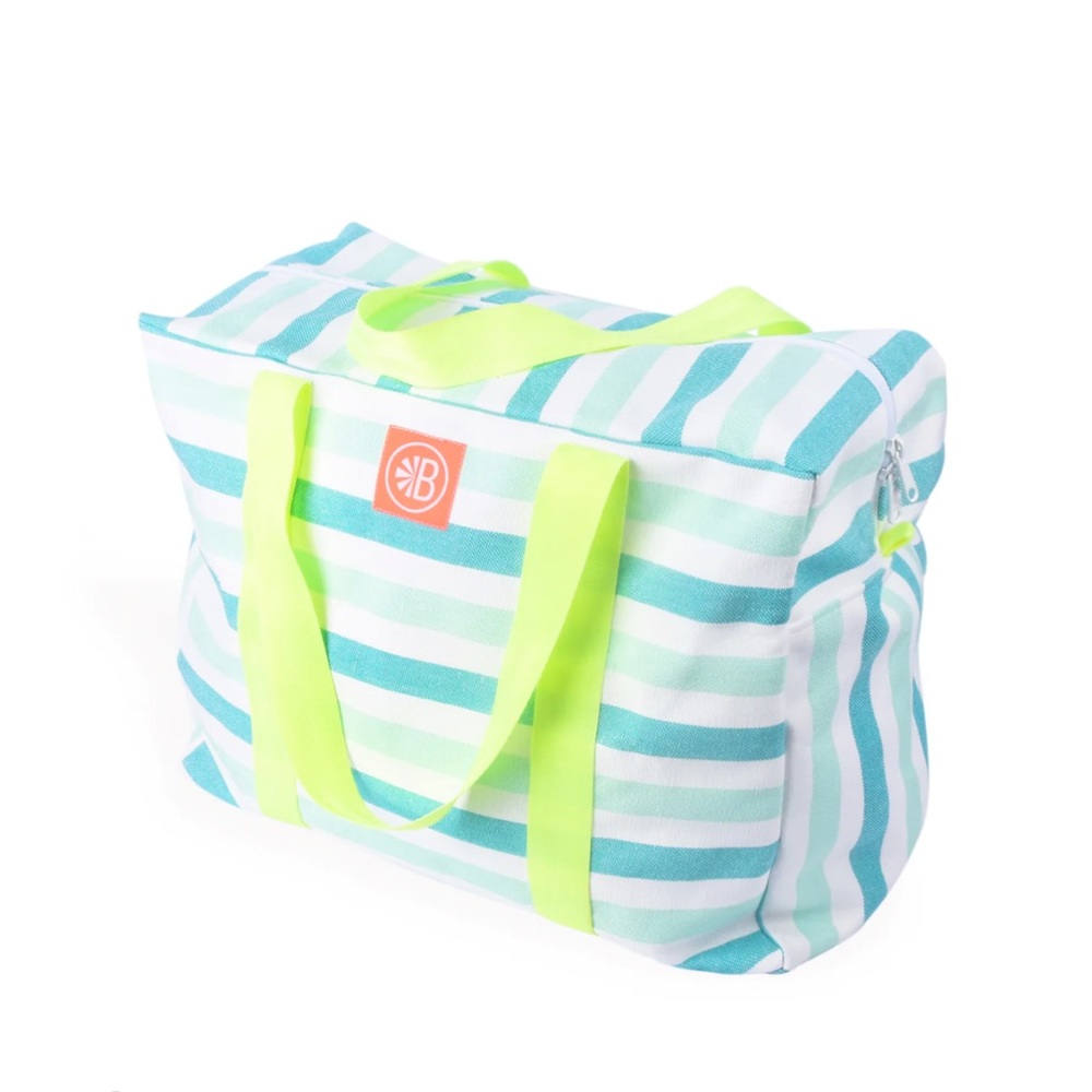 Las Bayadas - Cotton Duffle Bag - Turquoise, White, Neon Yellow